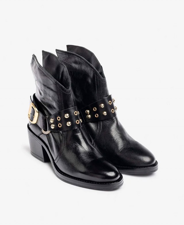 Yokono BRAVA-001 Aged Leather Heeled Ankle Boots