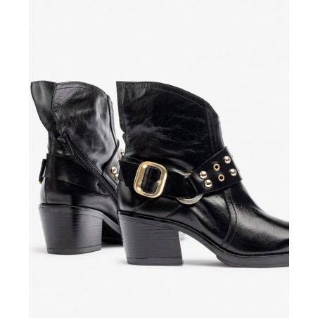 Yokono BRAVA-001 Aged Leather Heeled Ankle Boots