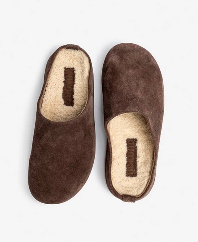 Brown sheepskin clogs Yokono Cholo-001