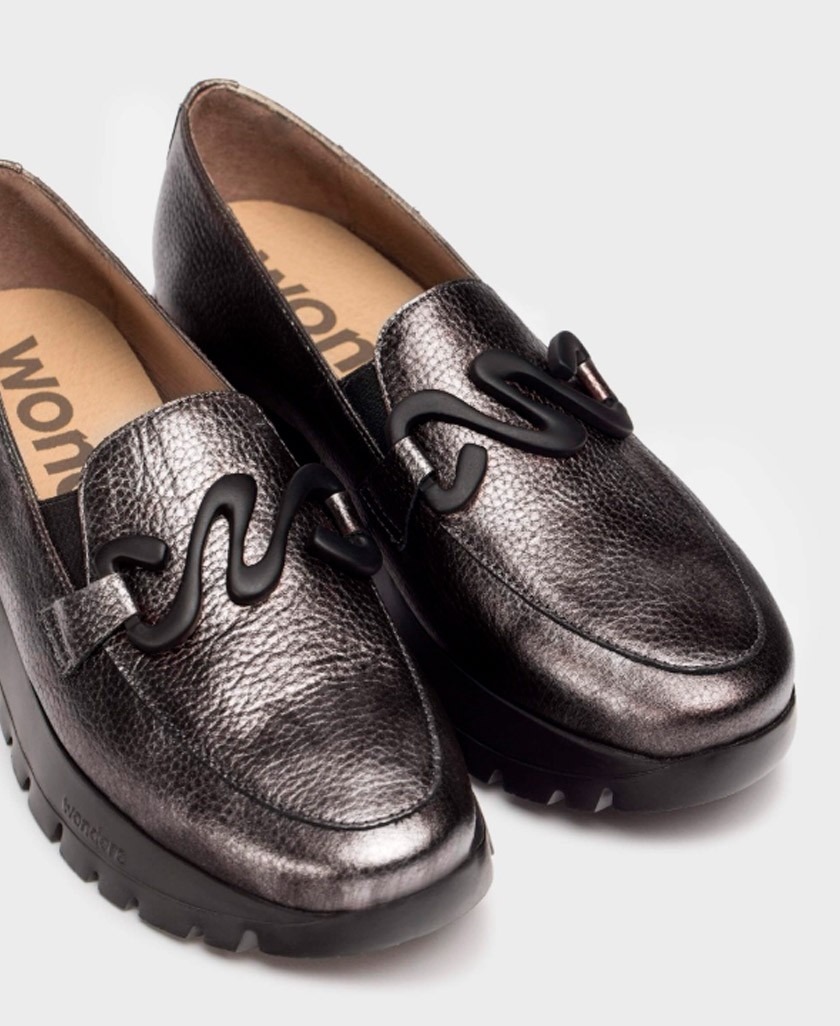Wonders Odisei A-2494 gunmetal loafers