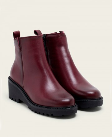 Botines de cuña burdeos Porronet Elena 4742