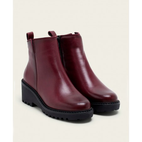 Porronet Elena 4742 burgundy wedge ankle boots