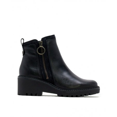 Porronet Elsa 4744 leather wedge ankle boots