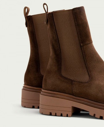 Botines chelsea de serraje Porronet Celeste 4724