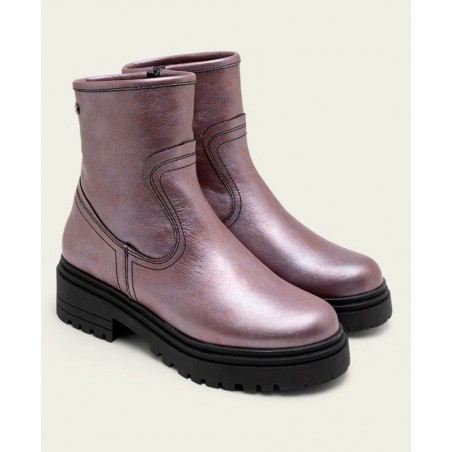 Porronet Cintia 4725 metallic leather ankle boots