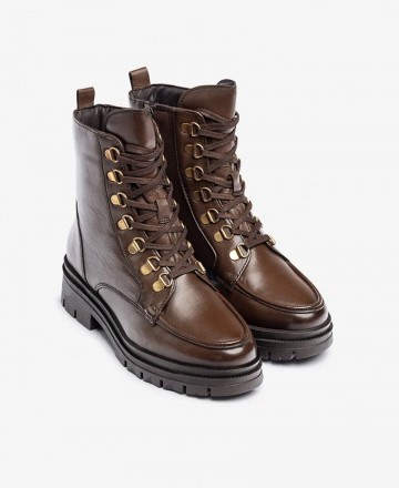 Yokono Lan-312 women's brown flat ankle boots