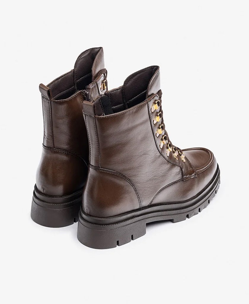 Botines planos marrones de mujer Yokono Lan-312