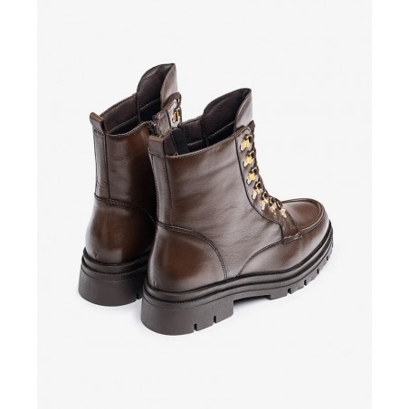 Botines planos marrones de mujer Yokono Lan-312