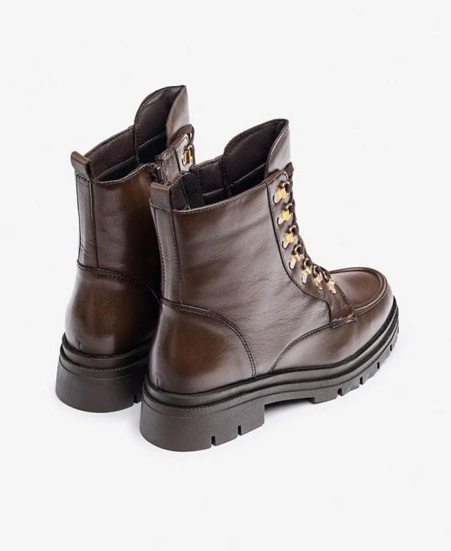 Botines planos marrones de mujer Yokono Lan-312