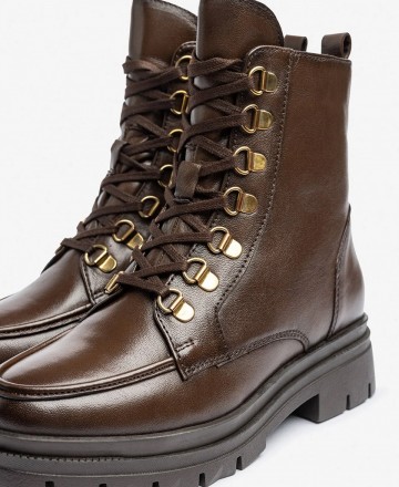 Yokono Lan-312 women's brown flat ankle boots