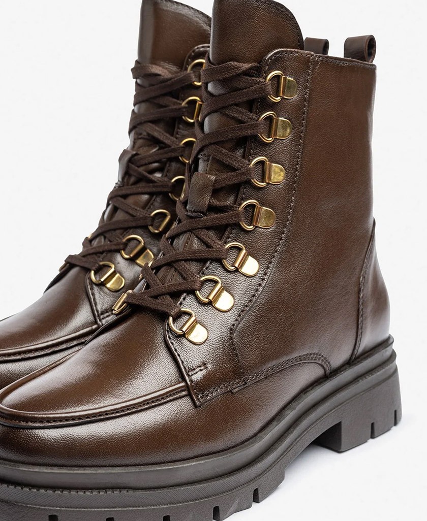 Botines planos marrones de mujer Yokono Lan-312