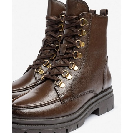 Botines planos marrones de mujer Yokono Lan-312