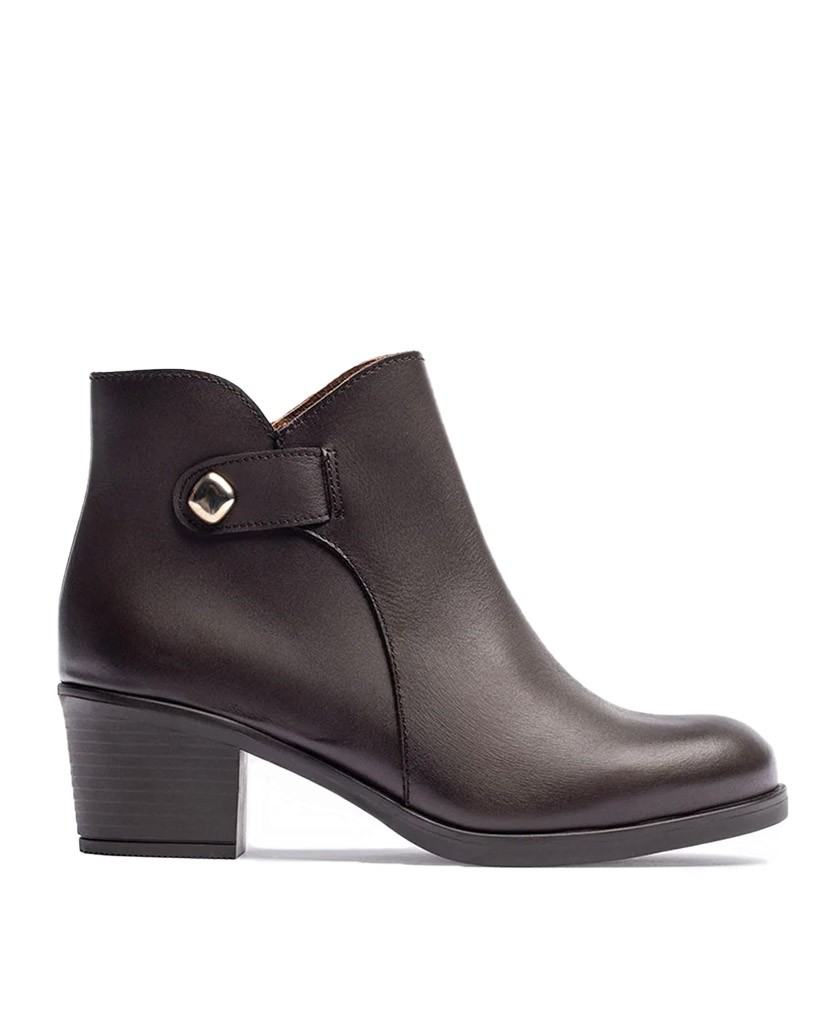 Yokono Lille-103 brown low-heeled ankle boots