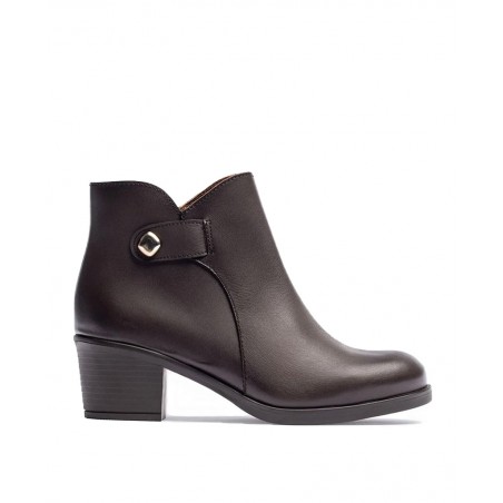 Yokono Lille-103 brown low-heeled ankle boots