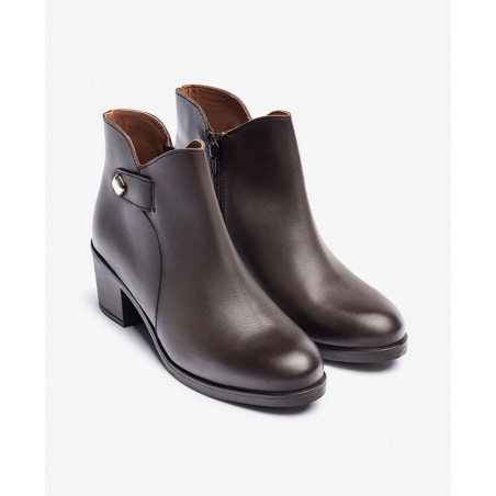 Botines marrones de tacón bajo Yokono Lille-103