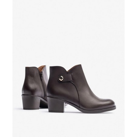 Yokono Lille-103 brown low-heeled ankle boots