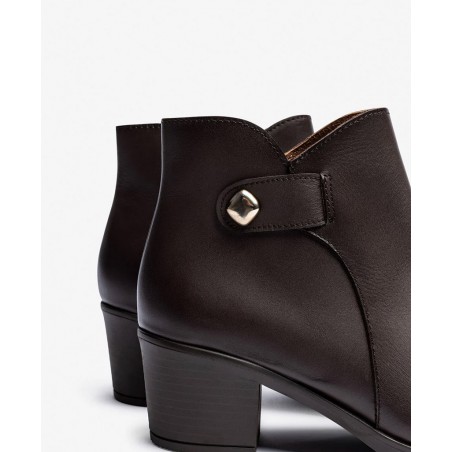 Yokono Lille-103 brown low-heeled ankle boots