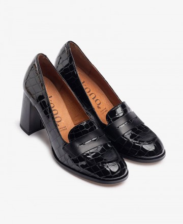 Yokono Loir-003 black high-heeled shoes