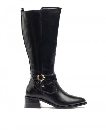 Botas de piel con tacón bajo Yokono Lop-406