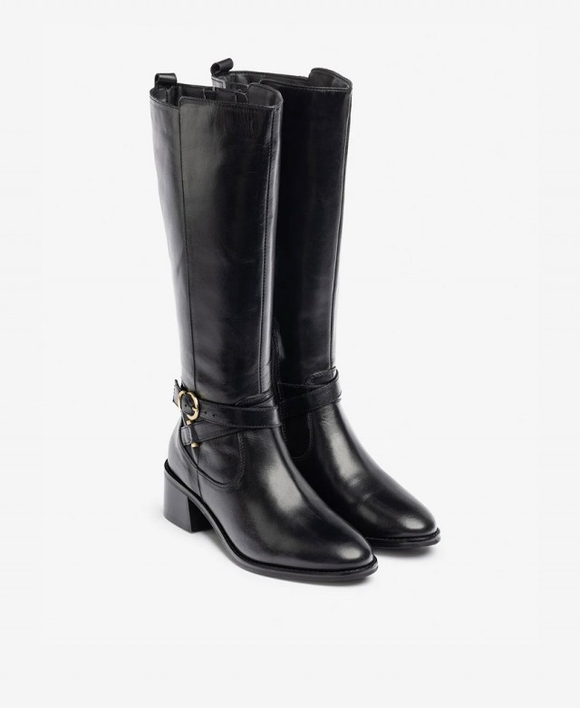 Yokono Lop-406 low-heeled leather boots