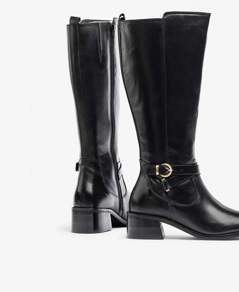 Yokono Lop-406 low-heeled leather boots