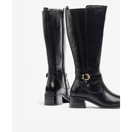 Botas de piel con tacón bajo Yokono Lop-406