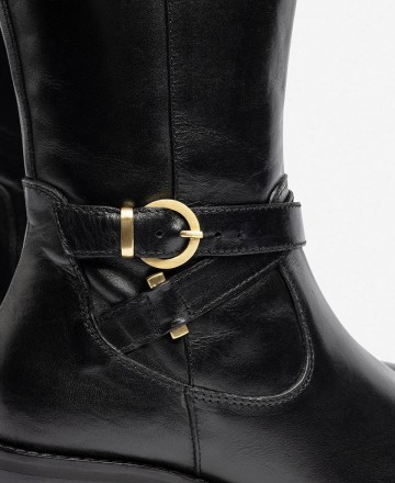 Botas de piel con tacón bajo Yokono Lop-406