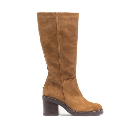 Botines para mujer en color camel Caracteristicas con cremallera tacon 5 cm zapato de estilo casual suela de goma exterior piel