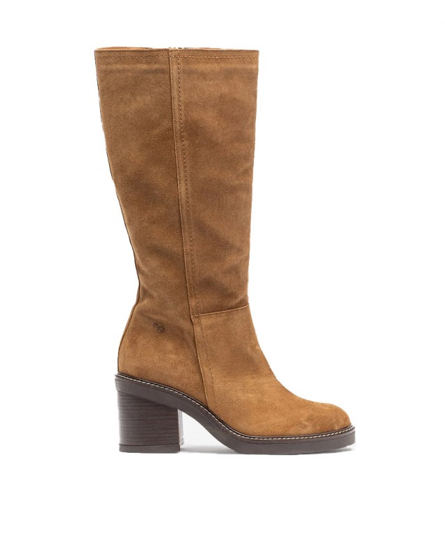 Botines para mujer en color camel Caracteristicas con cremallera tacon 5 cm zapato de estilo casual suela de goma exterior piel