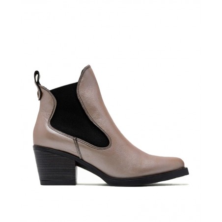 Botines para mujer en color metalizado Caracteristicas con cremallera tacon 4 cm zapato de estilo casual suela de goma termopla