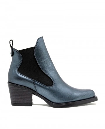 Botines para mujer en color azul marino Caracteristicas con cremallera tacon 4 cm zapato de estilo casual suela de goma termopl