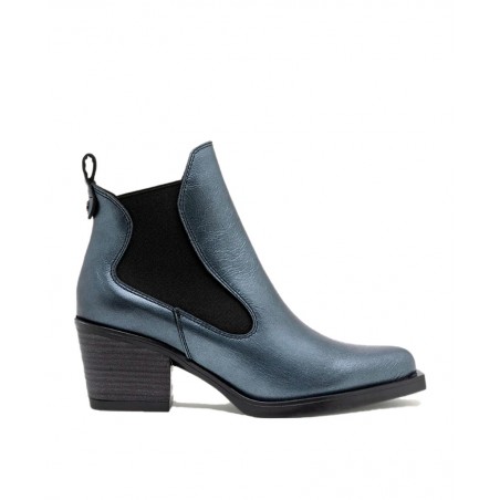 Botines para mujer en color azul marino Caracteristicas con cremallera tacon 4 cm zapato de estilo casual suela de goma termopl