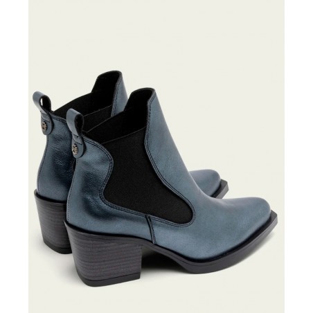 Botines para mujer en color azul marino Caracteristicas con cremallera tacon 4 cm zapato de estilo casual suela de goma termopl