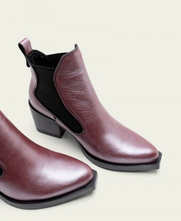 Burgundy elastic ankle boots Porronet Fanny 4750