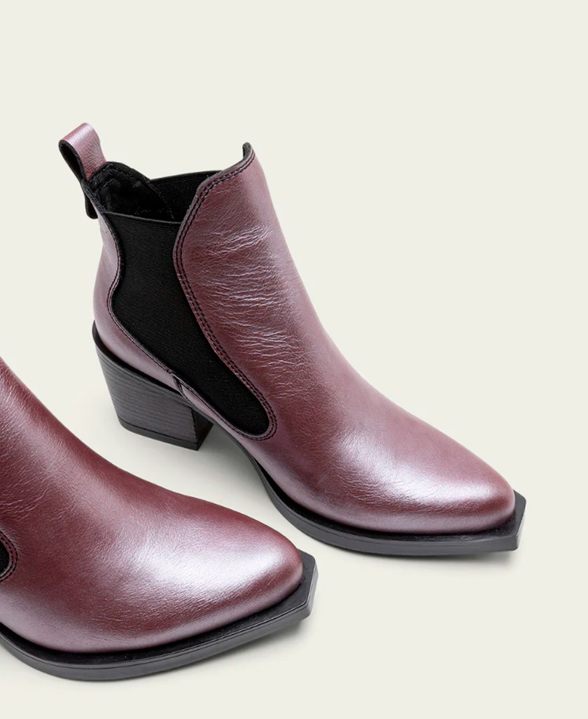 Burgundy elastic ankle boots Porronet Fanny 4750