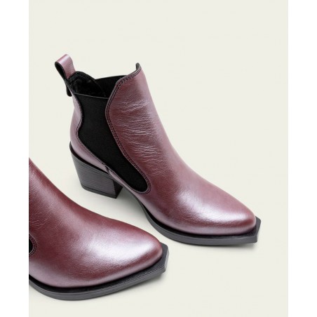 Burgundy elastic ankle boots Porronet Fanny 4750