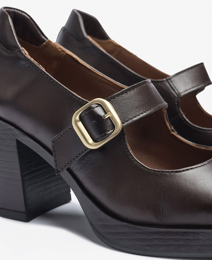 Zapato de tacón marrón de mujer Yokono Kolin-010