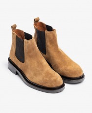 Botines de piel en color camel Yokono Lei-002