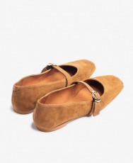 Yokono Lenna-104 camel-colored women's Mary Janes