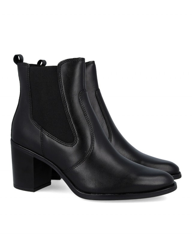Catchalot 1464 black Chelsea heeled ankle boots