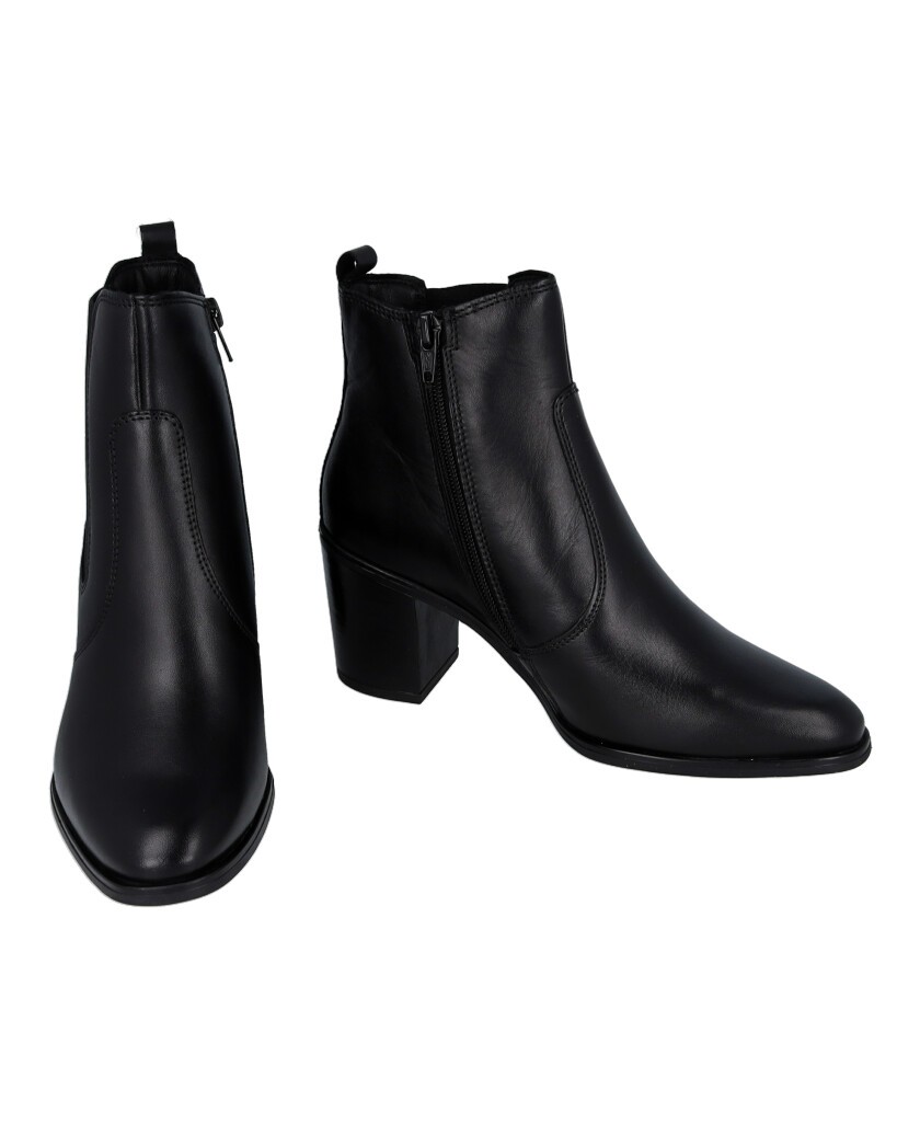 Catchalot 1464 black Chelsea heeled ankle boots