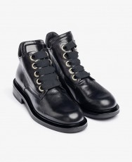 Botines negros con cordones Yokono Lei-006