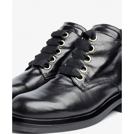 Yokono Lei-006 black lace-up ankle boots
