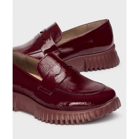 Wonders Flexfly A-4402 burgundy women's loafers