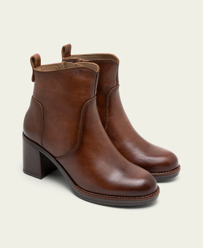 Porronet Raquel brown heeled ankle boots 4781