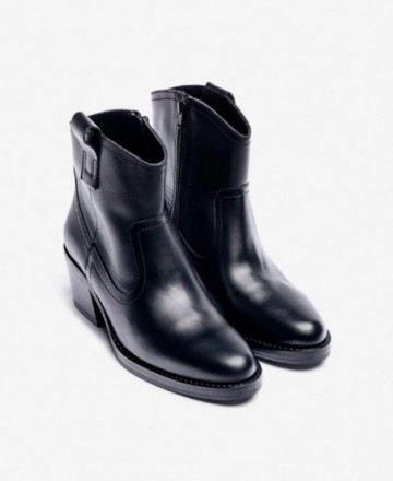 Botines negros de tacón medio Yokono Brava-002