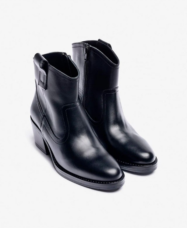 Botines negros de tacón medio Yokono Brava-002