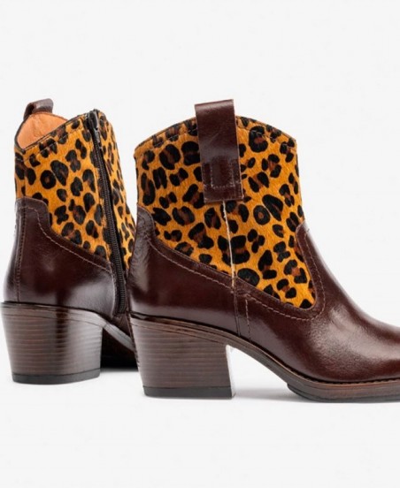 Botines cowboy leopardo Yokono Brava-002