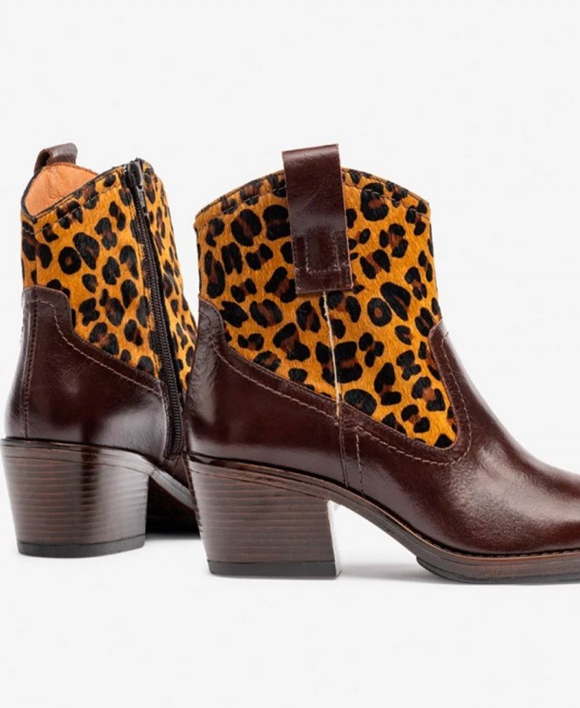 Botines cowboy leopardo Yokono Brava-002