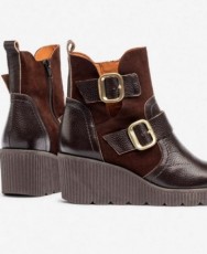 Yokono Madona 011 wedge ankle boots with buckles